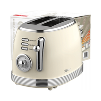 TOSTER RETRO CHROM 2 TOSTY, 6 POZIOMÓW, BEŻOWY 850W