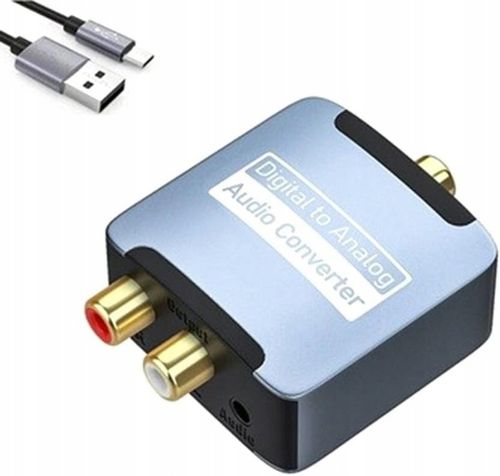 KONWERTER PRZEJŚCIÓWKA DAC ADAPTER OPTYCZNY COAXIAL TOSLINK DO 2x RCA na Arena.pl