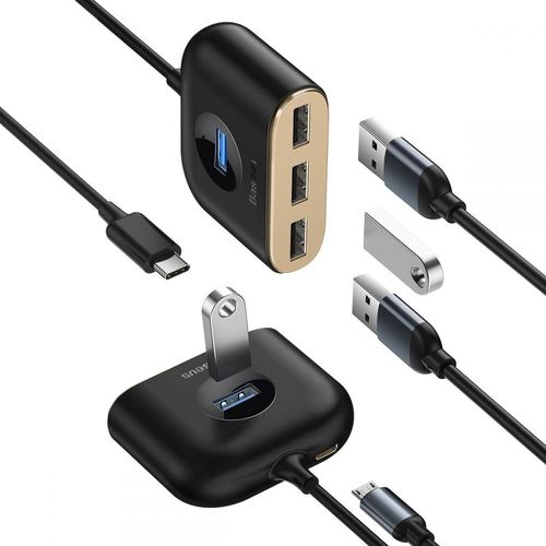 BASEUS SQUARE ADAPTER TYPE-C TO USB 4IN1 17CM BLACK na Arena.pl