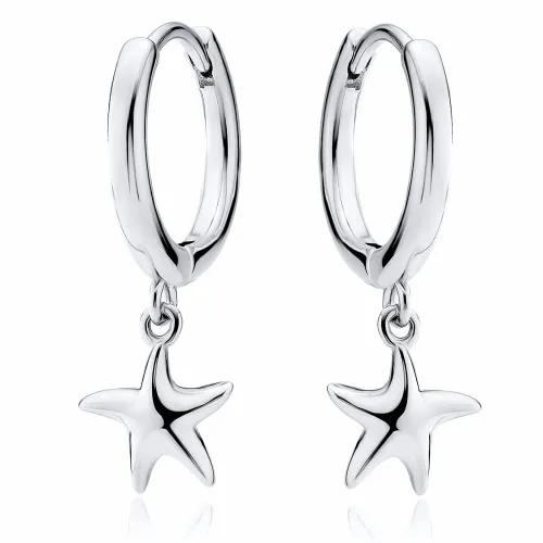 ELEGANCKIE RODOWANE SREBRNE KOLCZYKI KÓŁKA KÓŁECZKA WISZĄCE ROZGWIAZDY na Arena.pl