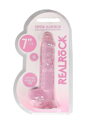 7"" / 18 Cm Realistic Dildo With Balls - Pink na Arena.pl