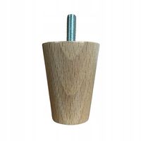 Noga meblowa drewniana bukowa stożek LAKIEROWANA prosta 6 cm + śruba M8