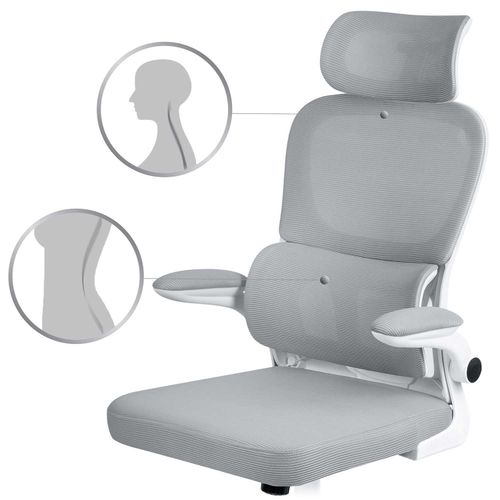 Fotel biurowy z mikrosiatki Sofotel Formax szary na Arena.pl