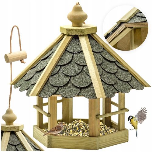 DUŻY KARMNIK DLA DZIKICH PTAKÓW SOLIDNY DOMEK BUDKA NA KARMA ZIARNO XXL na Arena.pl