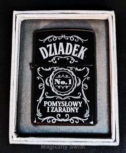 ELEGANCKA CZARNA ZAPALNICZKA NA DZIEŃ BABCI I DZIADKA DLA DZIADKA Prezent na Arena.pl
