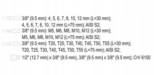 ZESTAW BITÓW KOŃCÓWKI IMBUS TORX SPLINE 40el FARYS na Arena.pl