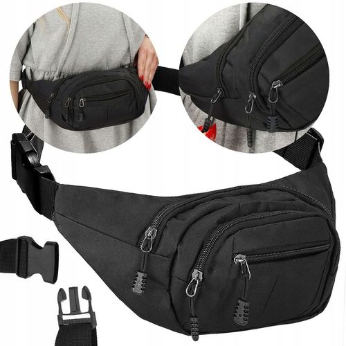 SASZETKA NERKA MĘSKA DAMSKA POJEMNA BIODRÓWKA SPORTOWA BIODROWA CZARNA na Arena.pl