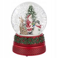 KULA ŚNIEŻNA 17 CM Z POZYTYWKA ŚWIĄTECZNA SZKLANA PREZENT NA ŚWIĘTA