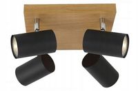 Lampa sufitowa Reality Quentin 4xGU10 jasne drewno/czarna reflektory