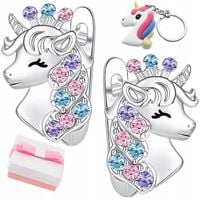 Srebrne kolczyki dla dziewczynki jednorożce kolczyki srebro 925 angielskie