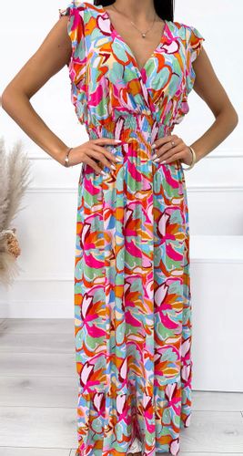 Sukienka różowa damska letnia maxi wiskoza S/M na Arena.pl