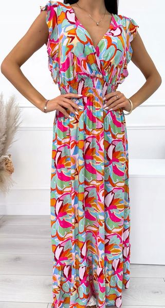 Sukienka różowa damska letnia maxi wiskoza S/M zdjęcie 2