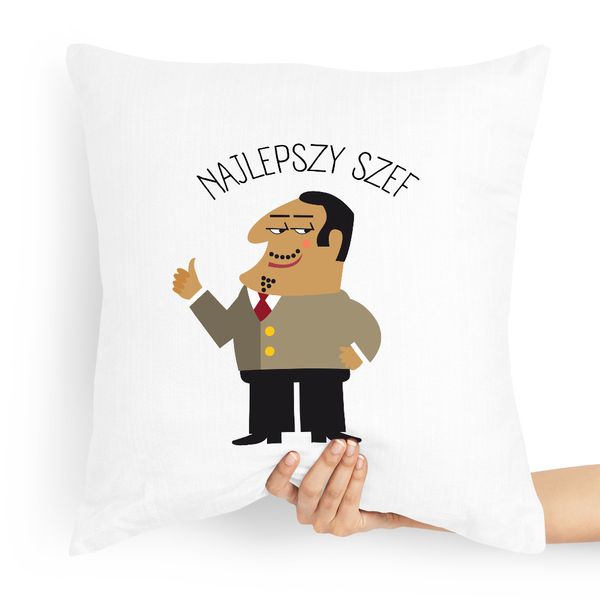 Poduszka Prezent Dla Szefa Najlepszy Szef Z Nadrukiem Ze Zdjęciem zdjęcie 1
