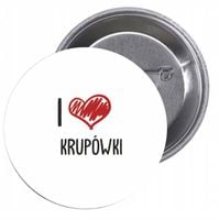 Przypinki buttony I LOVE KRUPÓWKI z grafiką