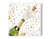 Serwetki, Sparkling Celebration białe z butelką szampana 33cmx33cm 20szt