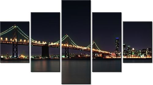 75CM 120 OBRAZ 5 ELEM NOCNE ZDJĘCIE MOSTU TANEL TEEMUSK ŚCIENNY DRUK na Arena.pl