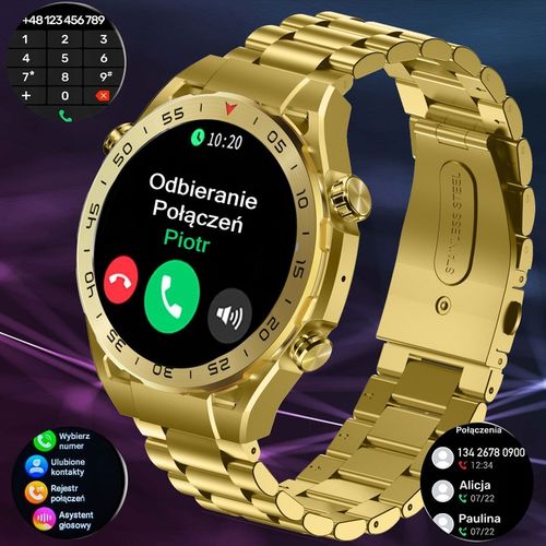 Zegarek męski SMARTWATCH GRAVITY odbieranie połączeń 1.39" wielofunkcyjny na Arena.pl