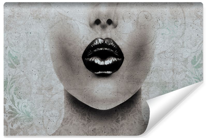 Fototapeta Do Sypialni Abstrakcja KOBIETA Usta Ornamenty 180cm x 120cm zdjęcie 1