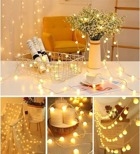 LAMPKI CHOINKOWE KULKI NA BATERIE PILOT 8 TRYBÓW CIEPŁY BIAŁY 120 LED 116 na Arena.pl