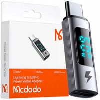 MCDODO ADAPTER PRZEJŚCIÓWKA USB-C USB TYP C DO LIGHTNING IPHONE 60W MIERNIK