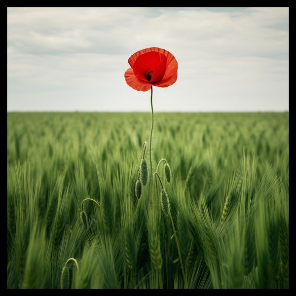 Plakat 40x40cm Samotny Mak na Polu zdjęcie 2
