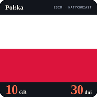 Karta eSIM Internet Polska 10 GB na 30 dni - bez rejestracji