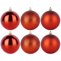 6x Bombki Choinkowe Świąteczne Nietłukące Czerwone Zestaw Bombek Choinka