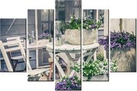 100CM 150CM OBRAZ 5 ELEM RELAKS WŚRÓD KWIATÓW ŚCIENNY