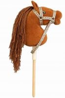 HOBBY HORSE KOŃ NA KIJU Brązowy Kolorowy Kantar