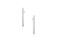 Rodowane srebrne kolczyki celebrytki gładkie podłużne sztabki rurki pręciki  srebro 925 Z1491E