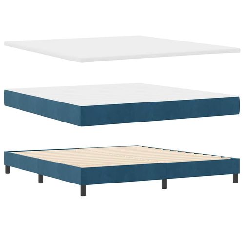 Łóżko sprężynowe z materacem granatowy 180 x 200 cm Aksamit na Arena.pl