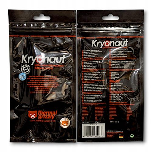 PASTA TERMOPRZEWODZĄCA GRIZZLY KRYONAUT 1g 12,5W/mK GAMINGOWA +IPA +GRATISY na Arena.pl