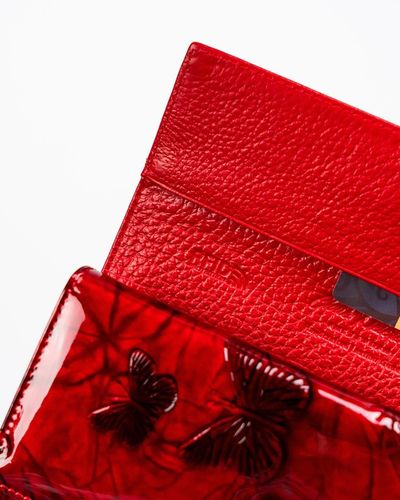 Portfel damski skórzany PETERSON duży czerwony super pojemny RFID STOP kart na Arena.pl