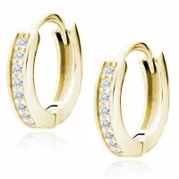 KLASYCZNE POZŁACANE SREBRNE KOLCZYKI KOŁA KÓŁKA KÓŁECZKA BIAŁE CYRKONIE