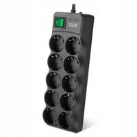 SVEN SF-10E-16 Listwa Zasilająca Przepięciowa 10 Gniazd 3680W, 3M