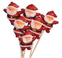 GWIAZDOR MIKOŁAJ NA PIKU 6SZT OZDOBA STROIK