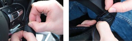 SKÓRZANY POKROWIEC na kierownice SKÓRA nakładka OCHRONNA ZE SKRÓRY OBSZYCIE na Arena.pl