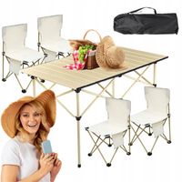 STOLIK TURYSTYCZNY SKŁADANY KEMPINGOWY Z KRZESŁAMI ZESTAW 5 CZĘŚCI +TORBA