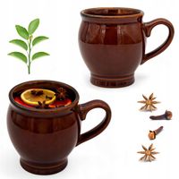 Komplet 2x KUBEK kamionkowy DO GRZAŃCA na grzane wino piwo zestaw do wina