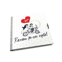 pudełko na pieniądze 16 x 16cm  kwadrat dla młodej pary seria rower 3308-rr