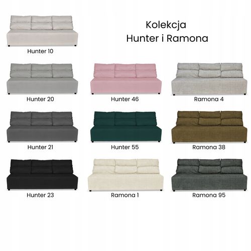 Kanapa sofa KIMO funkcja spania pojemnik Hunter c. szary welur na Arena.pl