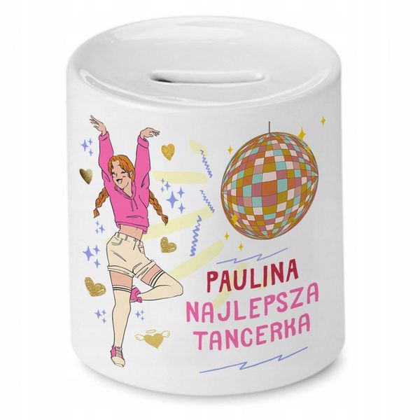 Skarbonka 330 Ml Dla Pauliny Córki Dziecka Z Nadrukiem Ze Zdjęciem zdjęcie 1