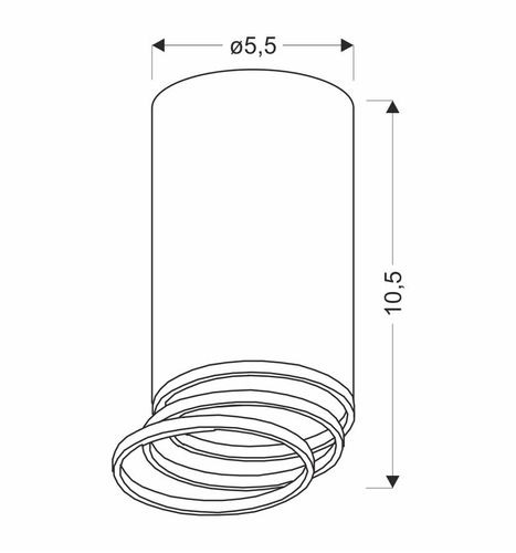 Tuba lampa sufitowa czarny 1x15W GU10 śr. 5,5 cm na Arena.pl