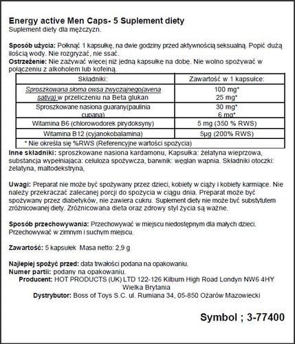 Supl.diety Men Energy 5 Caps na Arena.pl