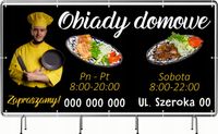 BANER REKLAMOWY 200x100cm projekt w cenie różne wzory OBIADY DOMOWE