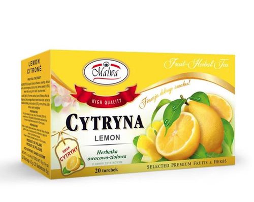 Malwa Herbata owocowo-ziołowa cytryna  40 g (20 x 2 g) na Arena.pl