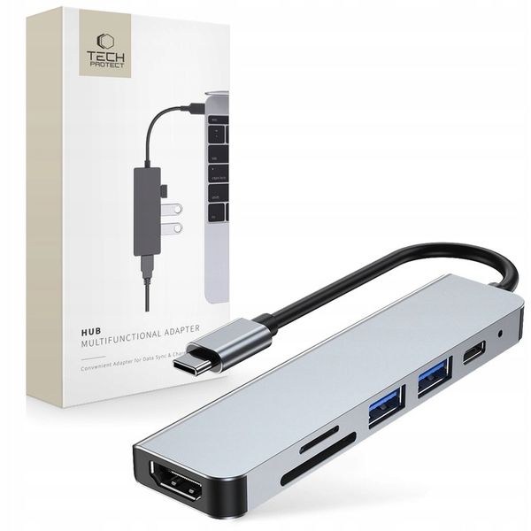 ROZDZIELACZ ADAPTER HUB HDMI TYPE-C USB-C SD MICRO-SD DO MACBOOK M1 M2 M3 zdjęcie 1