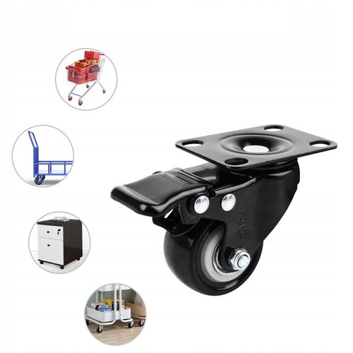 4× ZESTAW JEZDNY KÓŁKA OBROTOWE GUMOWE KOŁA ŁOŻYSKOWANE MEBLOWE 50mm na Arena.pl