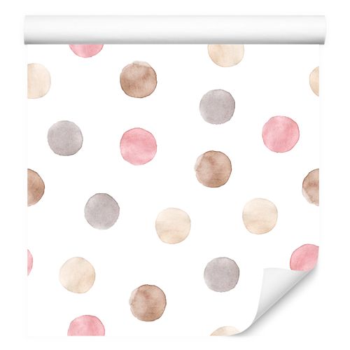 Tapeta Ścienna W Stylu Boho Akwarelowe KROPECZKI Groszki Abstrakcja na Arena.pl