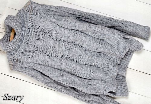 CIEPŁY GRUBY SWETEREK WARKOCZ GOLF W30 na Arena.pl